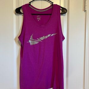 Nike Women's Magenta Tank Top with Silver Logo